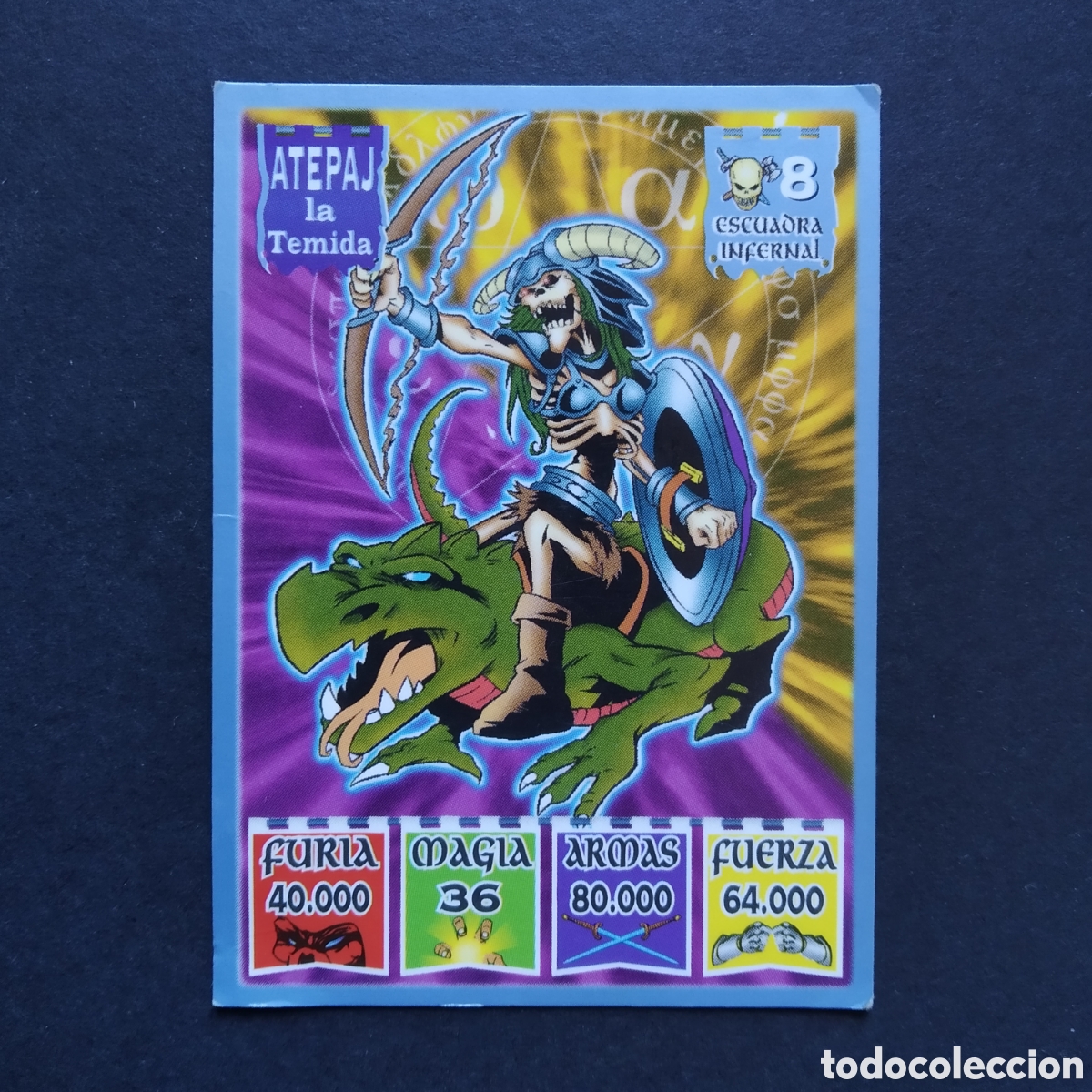 Coleccionismo Cromos antiguos: CROMO - N&ordm; 08 - ATEPAJ LA TEMIDA - ESCUADRA INFERNAL - KAOS, THE LEGEND - BOLLYCAO