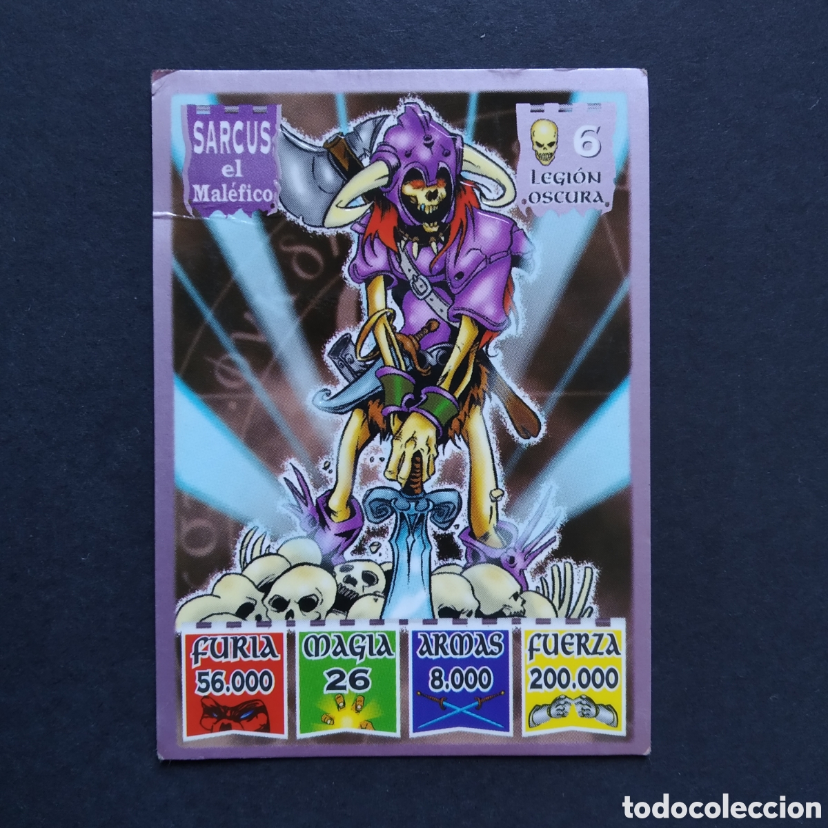 Coleccionismo Cromos antiguos: CROMO - N&ordm; 06 - SARCUS EL MAL&Eacute;FICO - LEGI&Oacute;N OSCURA - KAOS, THE LEGEND - BOLLYCAO
