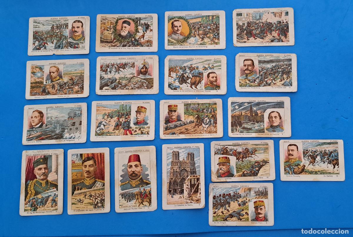 Coleccionismo Cromos antiguos: COLONIALES LUIS VIDAL ( HIJO ) - PINOSO ( Alicante ) - LOTE DE 19 CROMOS GUERRA EUROPEA - A&Ntilde;OS 20