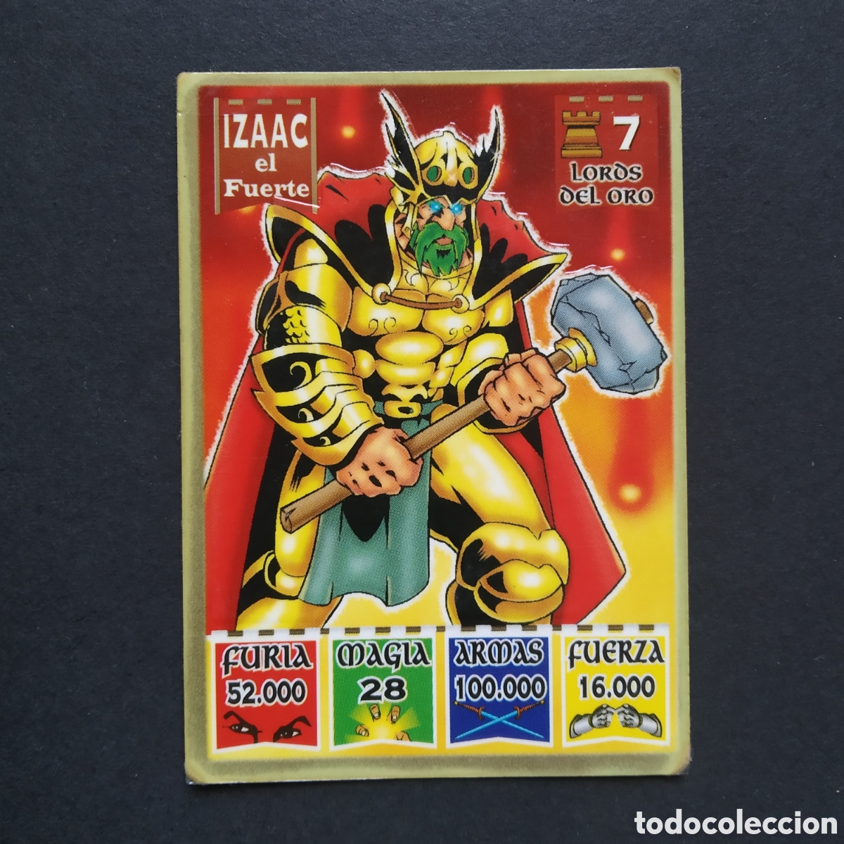 Coleccionismo Cromos antiguos: CROMO - N&ordm; 07 - IZAAC EL FUERTE - LORDS DEL ORO - KAOS, THE LEGEND - BOLLYCAO