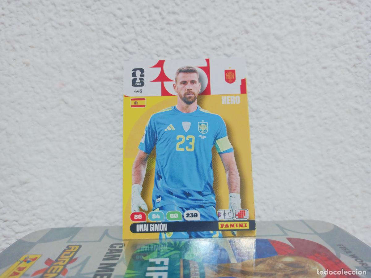 Coleccionismo Cromos antiguos: 445 UNAI SIM&Oacute;N PORTERO ESPA&Ntilde;A PANINI WORLD CUP 26 25 26