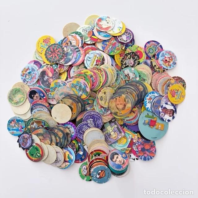 Coleccionismo Cromos antiguos: gran Lote 400 tazos variados vintage matutano Tiny Toons Cheetos Pokemon Dragon ball Futbol etc
