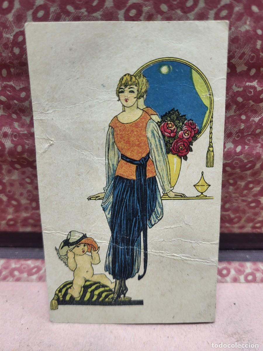 Coleccionismo Cromos antiguos: ANTIGUO TARJETA ROMANTICA ART DECO PUBLICIDAD JOYERIA PLATERIA CEBERIO ALONSO SAN SEBASTIAN