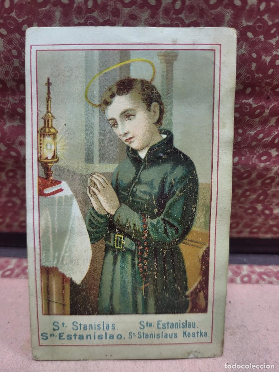 Colecionismo Cromos antigos: ANTIGUO CROMO RELIGIOSO PUBLICIDAD CHOCOLATES ARTES CARTAGENA MURCIA SAN ESTANISLAO
