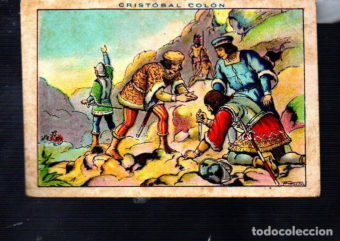 Coleccionismo Cromos antiguos: CROMO. CRISTOBAL COLON No.122, PUBLICIDAD CHOCOLATES JUNCOSA. BARCELONA &ldquo;ESTUVO PEGADO&rdquo;