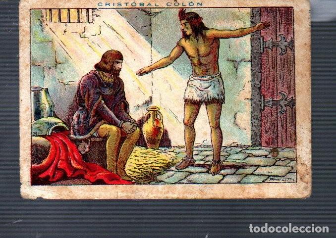 Coleccionismo Cromos antiguos: CROMO. CRISTOBAL COLON No.135 PUBLICIDAD CHOCOLATES JUNCOSA. BARCELONA &ldquo;ESTUVO PEGADO&rdquo;