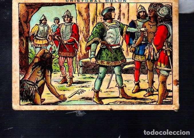 Coleccionismo Cromos antiguos: CROMO. CRISTOBAL COLON No.125 PUBLICIDAD CHOCOLATES JUNCOSA. BARCELONA &ldquo;ESTUVO PEGADO&rdquo;