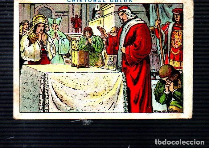 Collectionnisme Cartes &agrave; collectionner anciennes: CROMO. CRISTOBAL COLON No.140 PUBLICIDAD CHOCOLATES JUNCOSA. BARCELONA (ESTUVO PEGADO&rdquo;