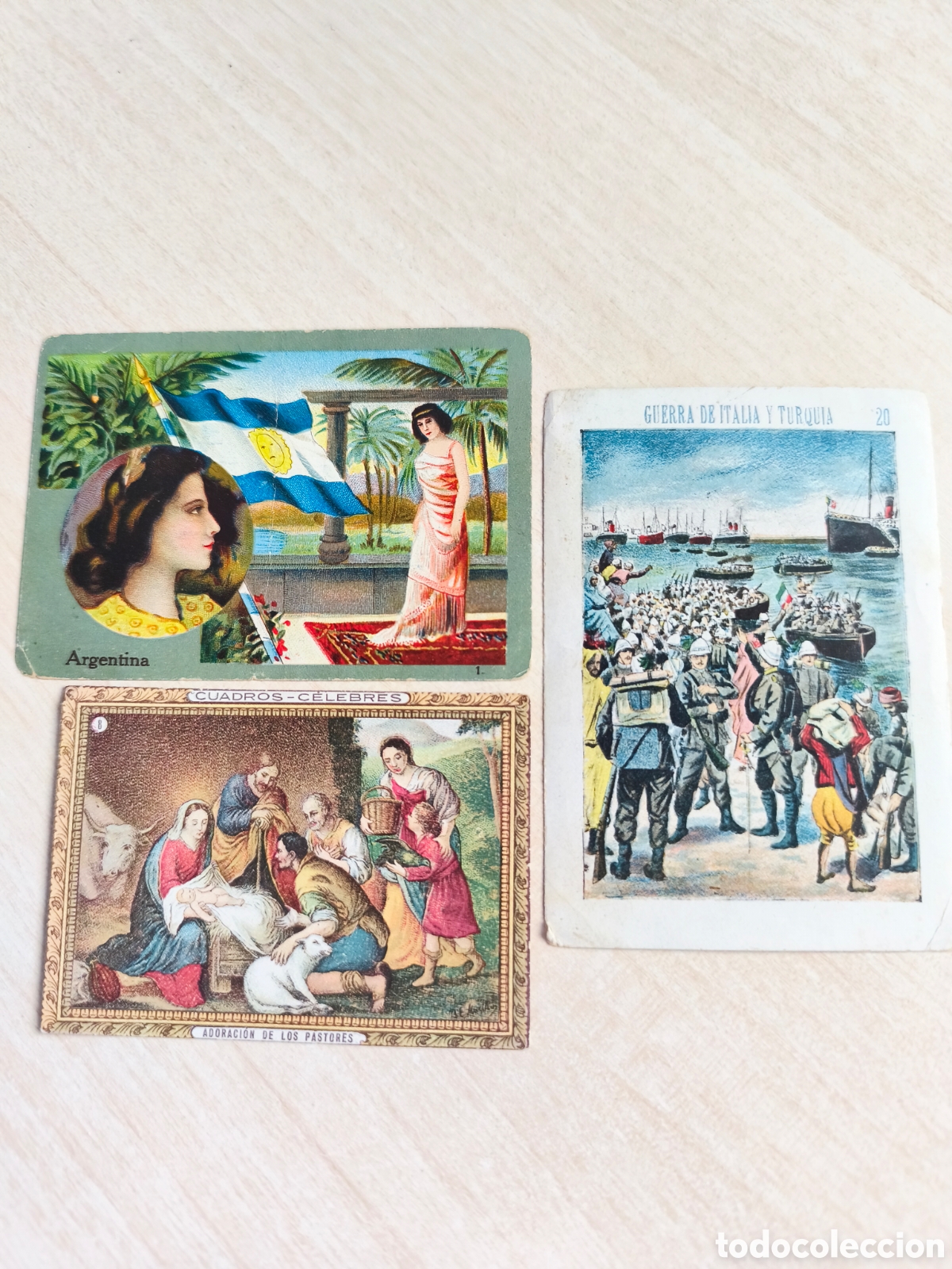 Collectable Antique Stickers: 3 cromos publicitarios CHOCOLATES JUNCOSA , LA MANCHEGA, AMERICANO (BARCELONA . VILLAJOYOSA)