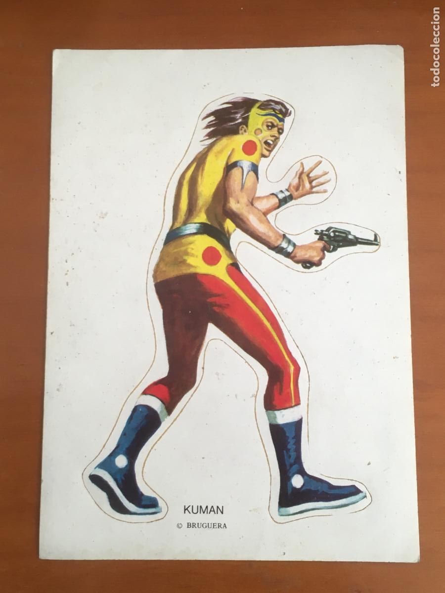 Coleccionismo Cromos antiguos: kuman MONSTRUOS Y SUPERHOMBRES BRUGUERA CROMO ADHESIVO ORIGINAL 1976 nunca pegado