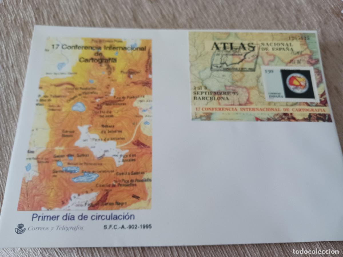 Coleccionismo Cromos antiguos: 17 CONFERENCIA INTERNACIONAL DE CARTOGRAFIA.-1995 HOJITA BLOQUE, SOBRE GRANDE