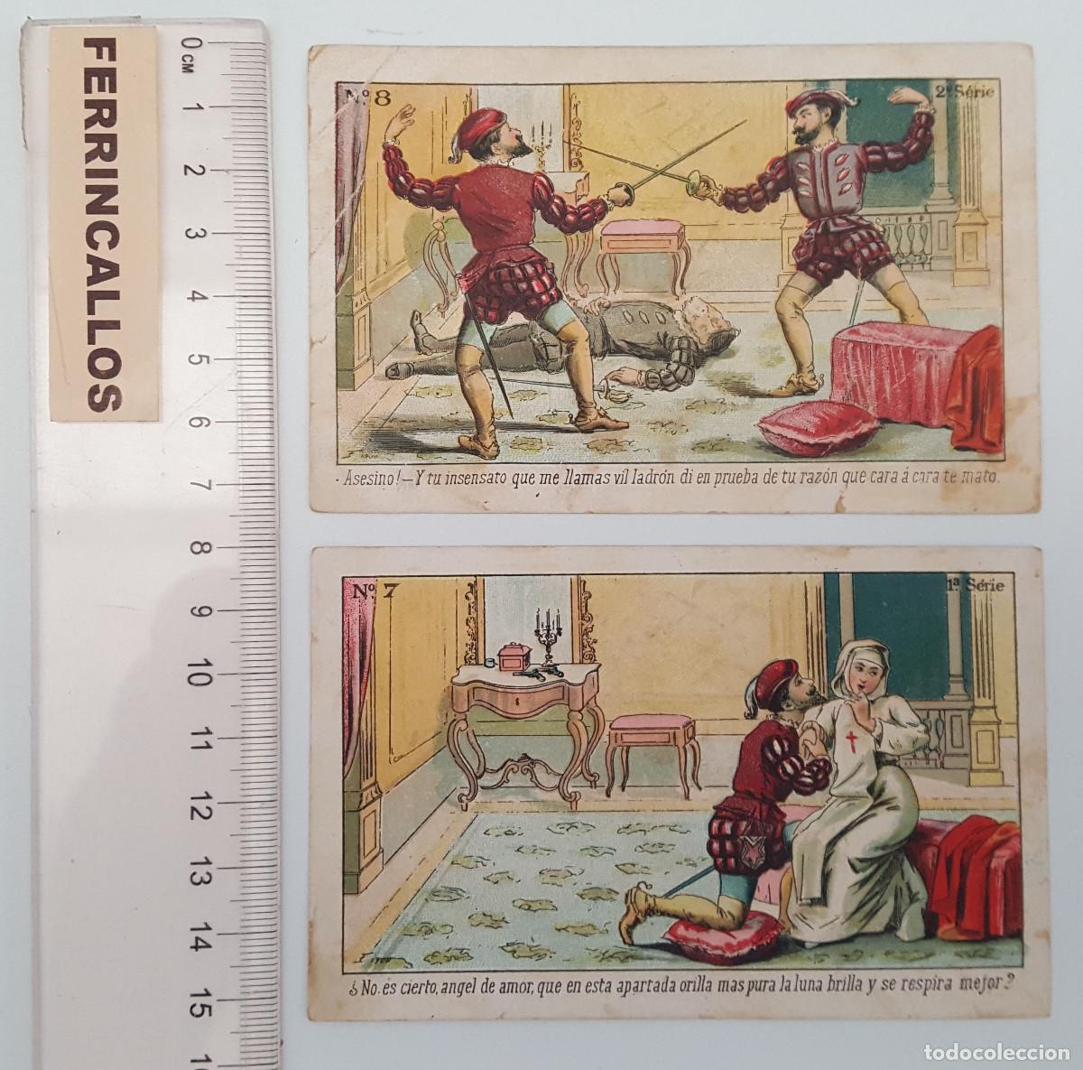 Coleccionismo Cromos antiguos: LOTE 2 CROMOS CHOCOLATES CONDAL, BARCELONA, DON JUAN TENORIO 2&ordm; SEIRE, N &ordm;7 y 8