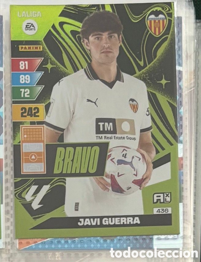 Coleccionismo Cromos antiguos: BRAVO JAVI GUERRA VALENCIA 436 Adrenalyn XL LaLiga 2023 2024