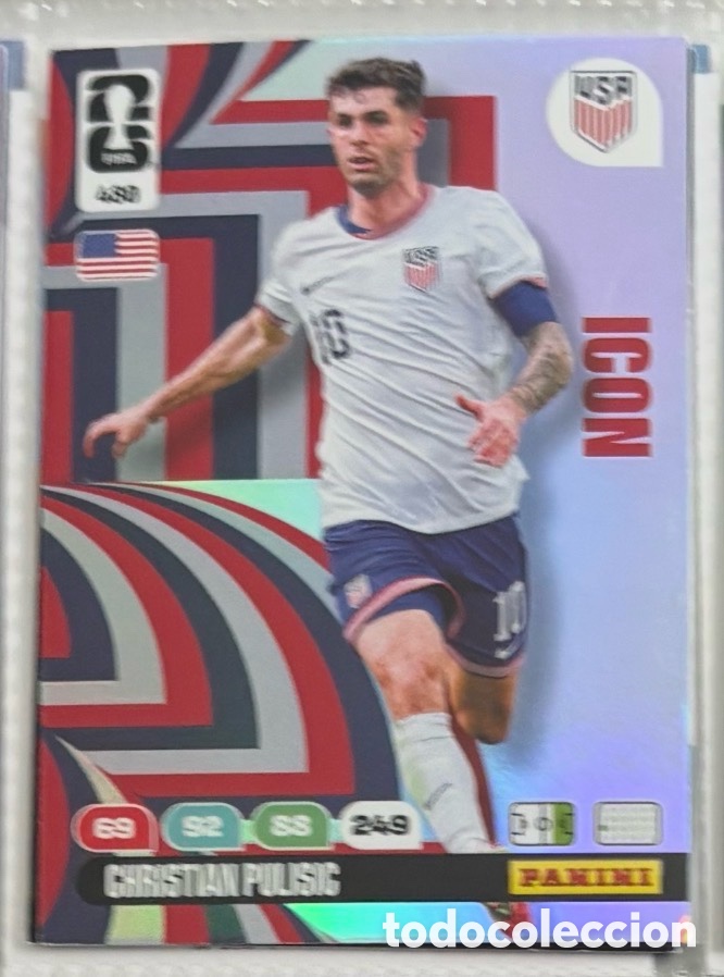 Coleccionismo Cromos antiguos: Carta 480 CHRISTIAN PULISIC ICON ESTADOS UNIDOS USA ADRENALYN MUNDIAL FIFA WORLD CUP 2026
