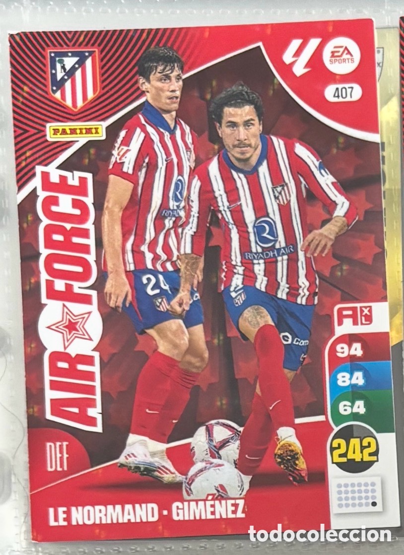 Coleccionismo Cromos antiguos: AIR FORC&Eacute; ATL&Eacute;TICO DE MADRID 407 ADRENALYN XL LA LIGA ESPA&Ntilde;OLA