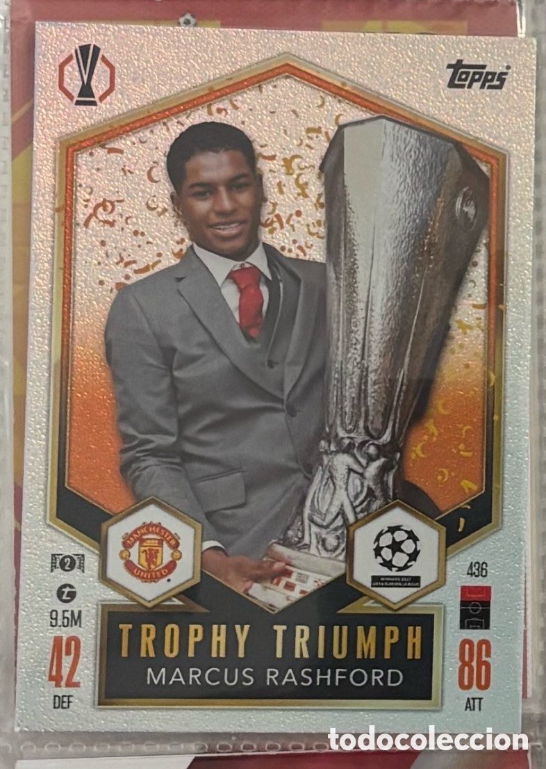 Coleccionismo Cromos antiguos: MARCUS RASHFORD TOPPS MATCH ATTAX 2024 2025 TROPHY TRIUMPH