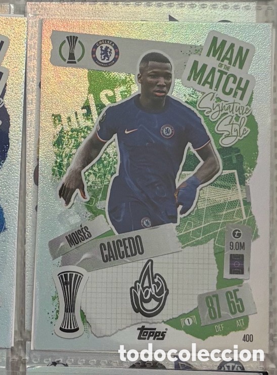 Coleccionismo Cromos antiguos: MOISES CAICEDO MAN OF THE MATCH Firma Carta Topps Match Attax Champions League 2024 2025