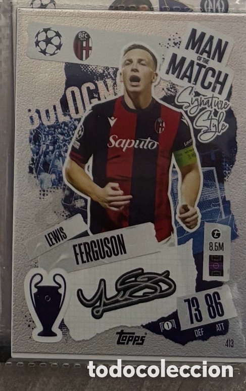 Coleccionismo Cromos antiguos: LEWIS FERGUSON MAN OF THE MATCH Firma Carta Topps Match Attax Champions League 2024 2025
