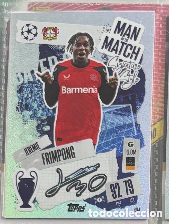 Coleccionismo Cromos antiguos: JEREMIE FRIMPONG MAN OF THE MATCH Firma Carta Topps Match Attax Champions League 2024 2025