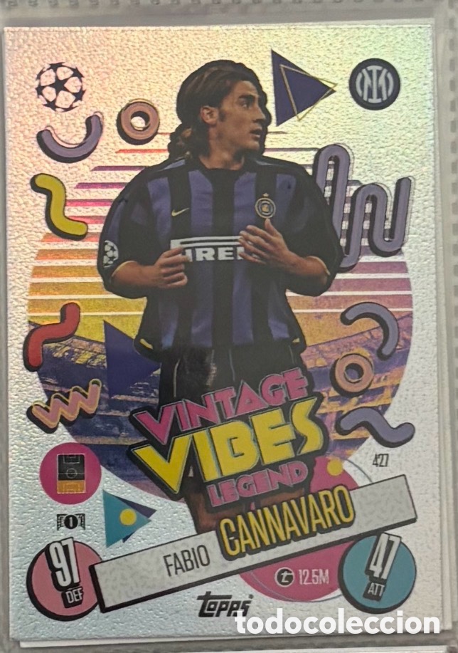 Coleccionismo Cromos antiguos: FABIO CANNAVARO CARTA VINTAGE VIBES LEGEND TOPPS MATCH ATTAX