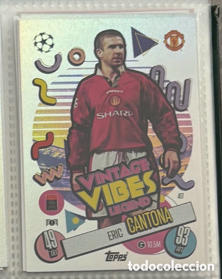 Coleccionismo Cromos antiguos: ERIC CANTONA CARTA VINTAGE VIBES LEGEND TOPPS MATCH ATTAX