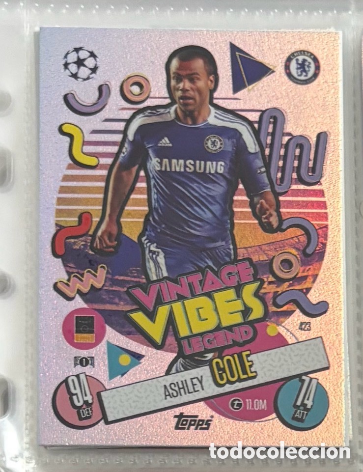 Coleccionismo Cromos antiguos: ASHLEY COLE CARTA VINTAGE VIBES LEGEND TOPPS MATCH ATTAX