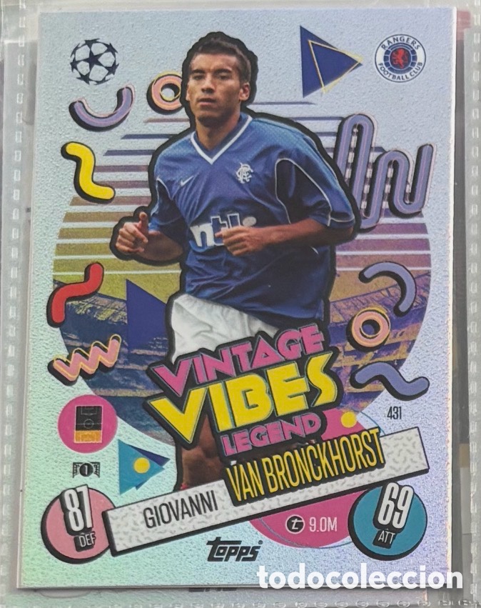 Coleccionismo Cromos antiguos: GIOVANNI VAN BRONCKHORST CARTA VINTAGE VIBES LEGEND TOPPS MATCH ATTAX