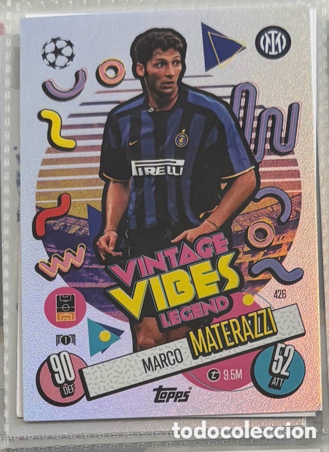 Coleccionismo Cromos antiguos: MARCO MATERAZZI CARTA VINTAGE VIBES LEGEND TOPPS MATCH ATTAX