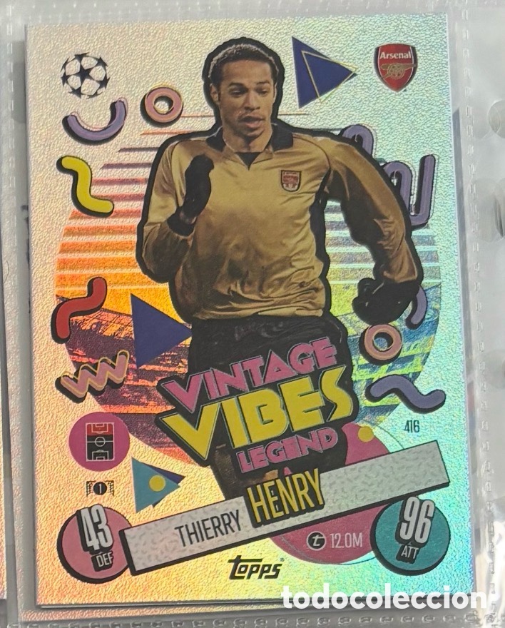 Coleccionismo Cromos antiguos: THIERRY HENRY CARTA VINTAGE VIBES LEGEND TOPPS MATCH ATTAX
