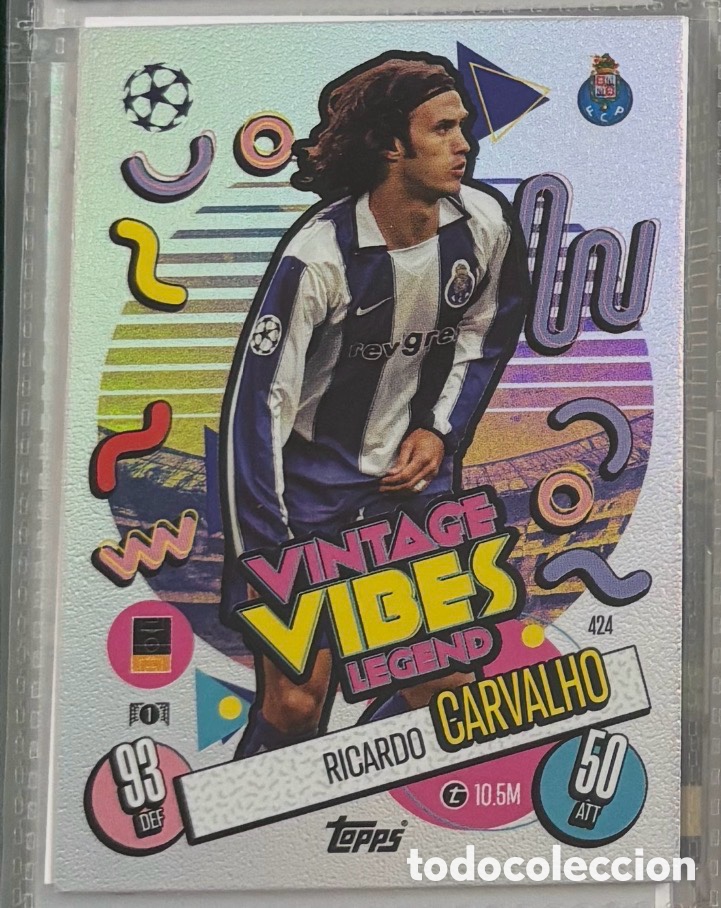 Coleccionismo Cromos antiguos: RICARDO CARVALHO CARTA VINTAGE VIBES LEGEND TOPPS MATCH ATTAX