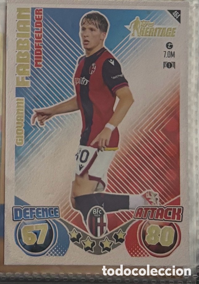 Coleccionismo Cromos antiguos: GIOVANNI FABBIAN CARTA HERITAGE TOPPS MATCH ATTAX