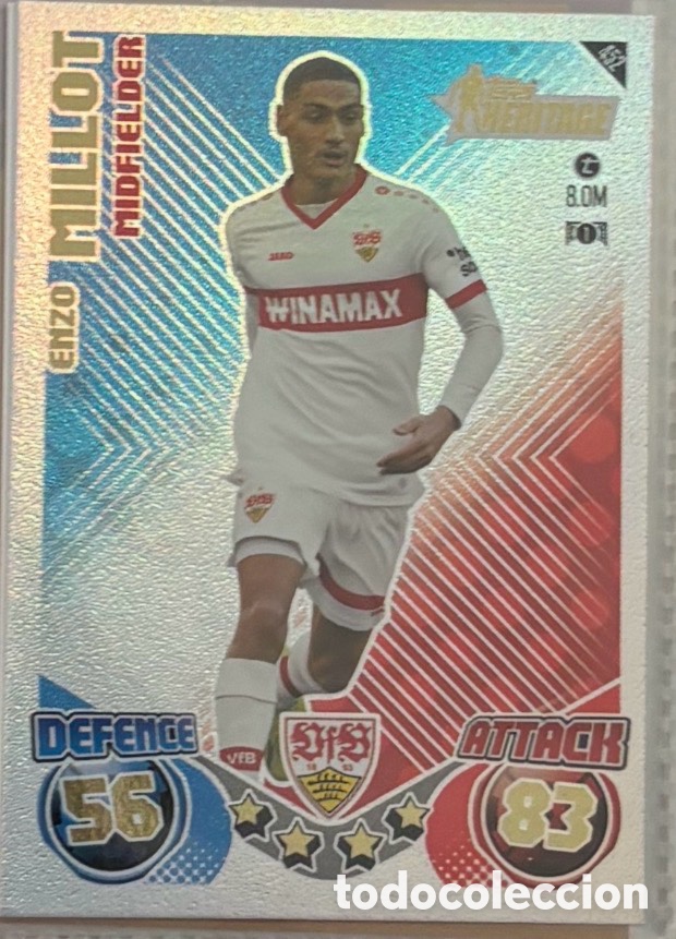Coleccionismo Cromos antiguos: ENZO MILLOT CARTA HERITAGE TOPPS MATCH ATTAX