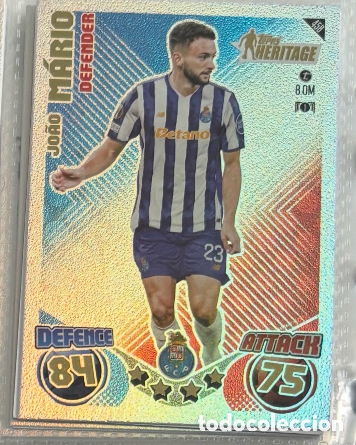 Coleccionismo Cromos antiguos: JO&Atilde;O MARIO CARTA HERITAGE TOPPS MATCH ATTAX