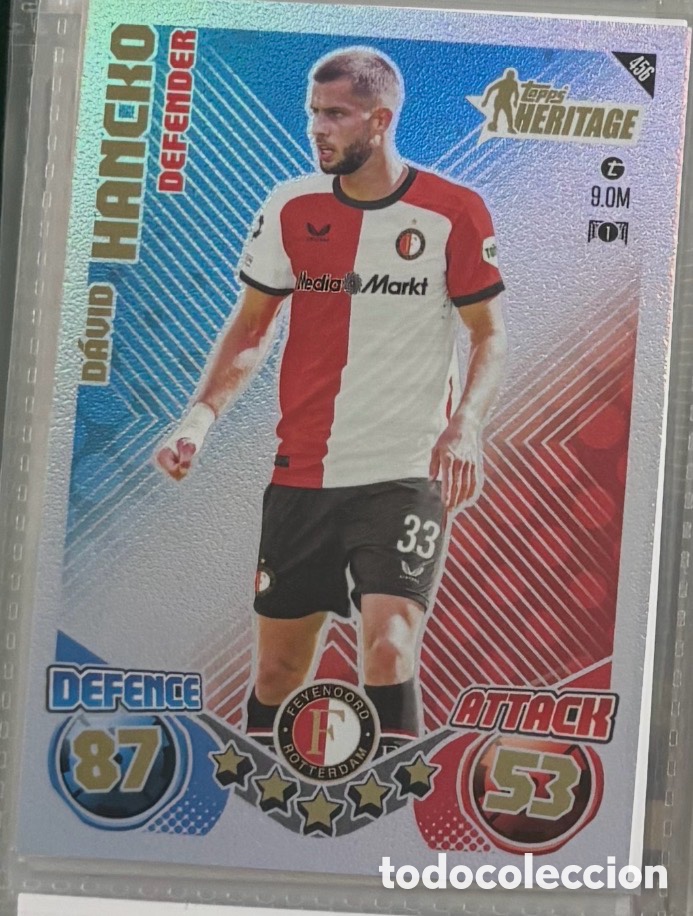 Coleccionismo Cromos antiguos: DAVID HANCKO CARTA HERITAGE TOPPS MATCH ATTAX