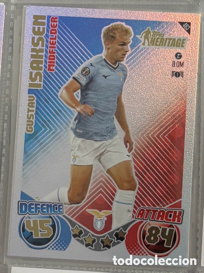 Coleccionismo Cromos antiguos: GUSTAV ISAKSEN CARTA HERITAGE TOPPS MATCH ATTAX