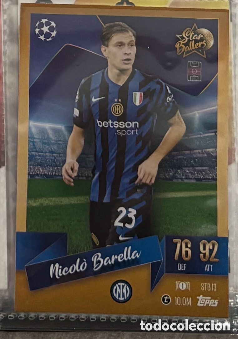 Coleccionismo Cromos antiguos: NICOLO BARELLA INTER DE MIL&Aacute;N Star ballers Topps Match Attax UEFA Champions League 2024 2025