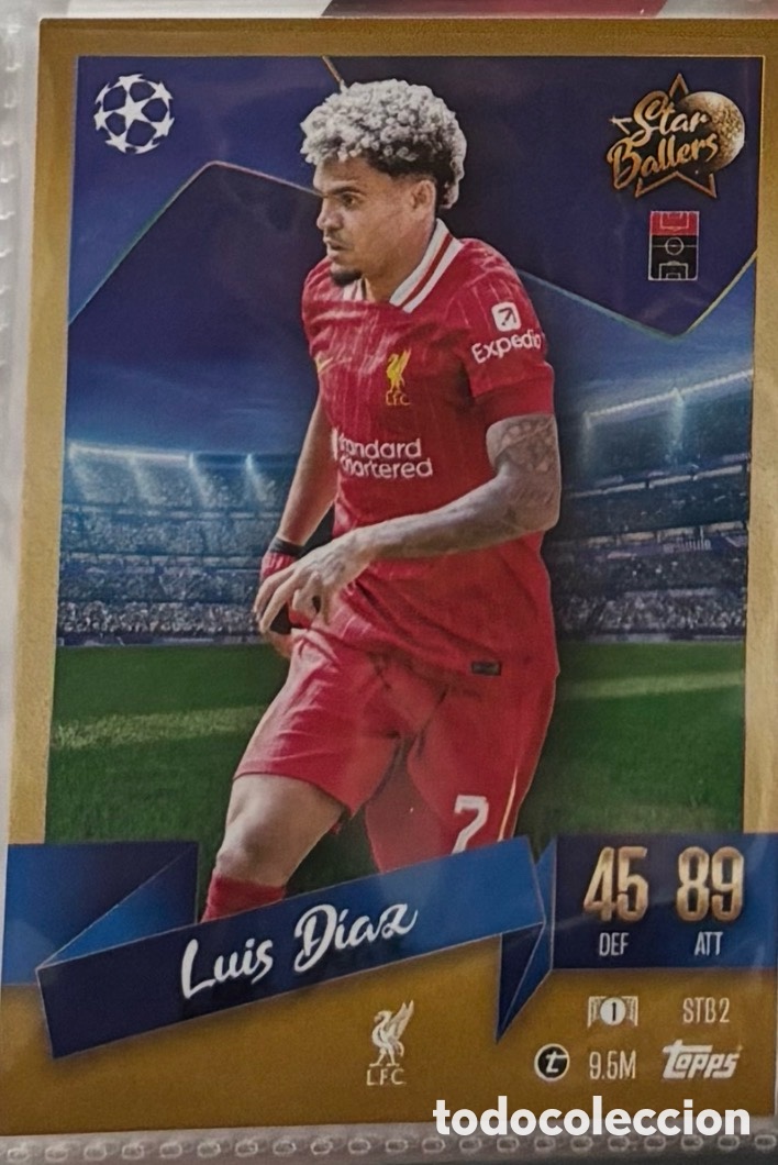 Coleccionismo Cromos antiguos: LUIS D&Iacute;AZ LIVERPOOL Star ballers Topps Match Attax UEFA Champions League 2024 2025