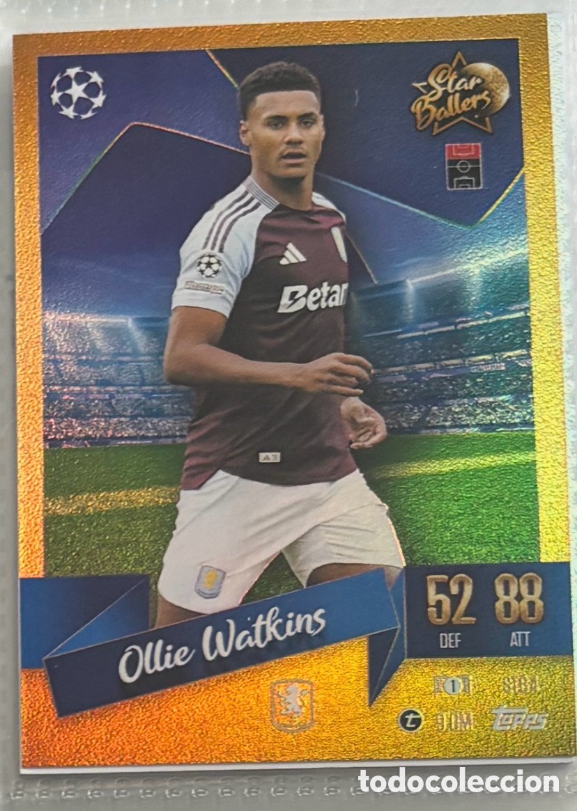 Coleccionismo Cromos antiguos: OLLIE WATKINGS ASTON VILLA Star ballers Topps Match Attax UEFA Champions League 2024 2025