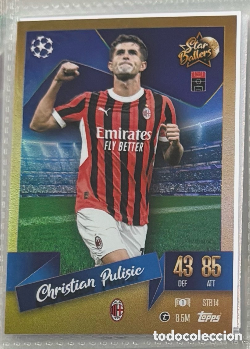 Coleccionismo Cromos antiguos: CHRISTIAN PULISIC MIL&Aacute;N Star ballers Topps Match Attax UEFA Champions League 2024 2025