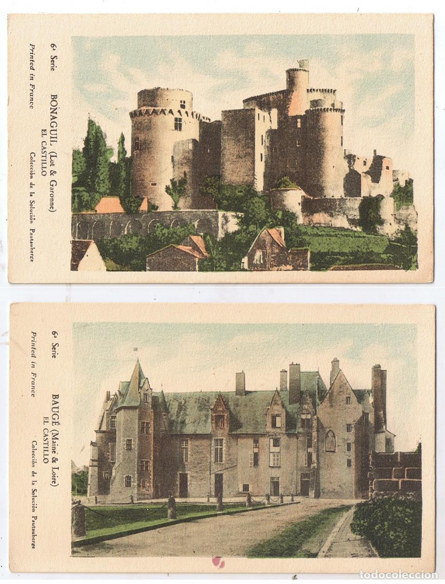 Coleccionismo Cromos antiguos: Castillos de Francia. Lote de tres tarjetas de la colecci&oacute;n de la Soluci&oacute;n Pautauberge