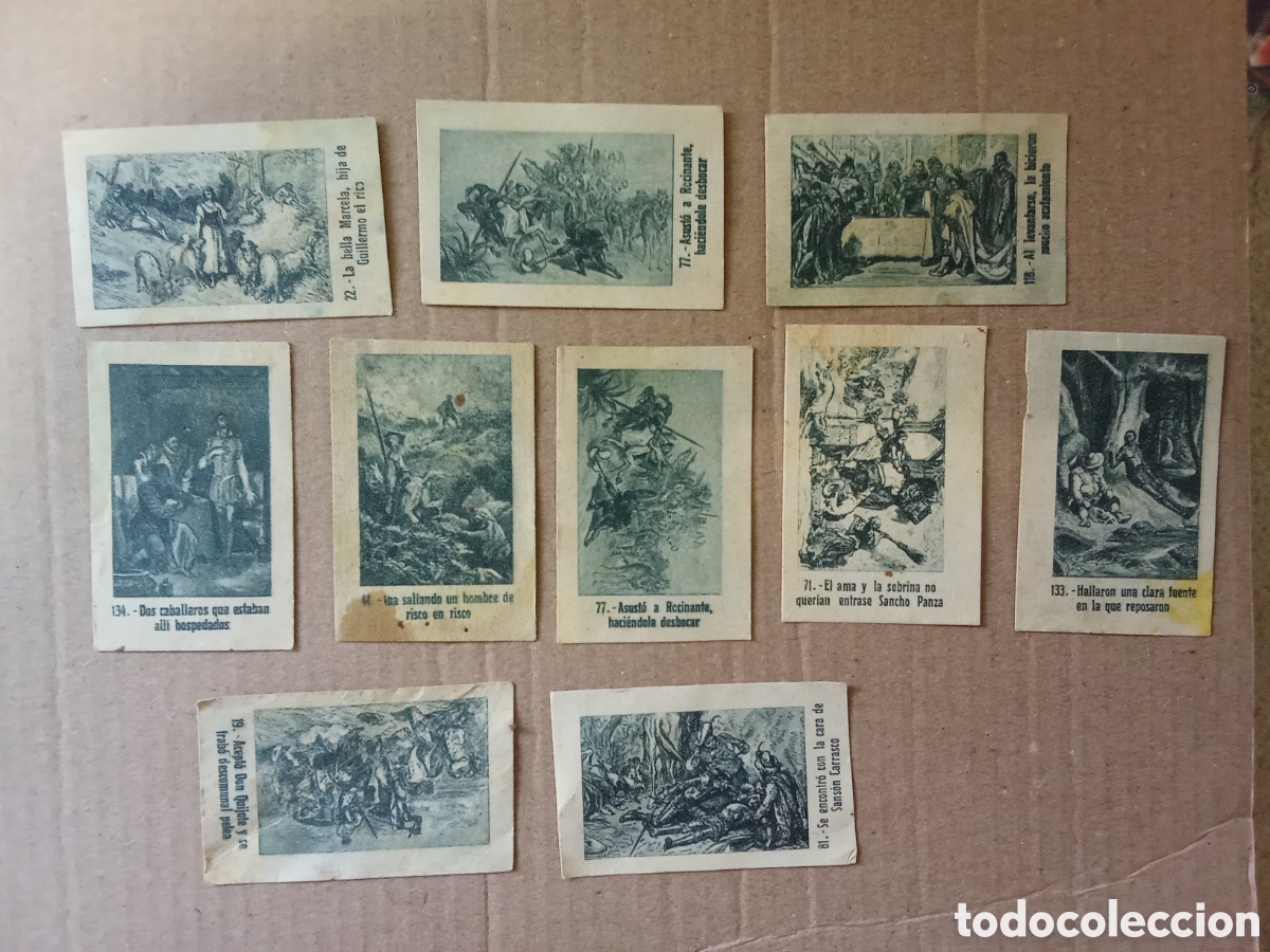 Coleccionismo Cromos antiguos: 10 CROMOS ALBUM DON QUIJOTE DE LA MANCHA PRODUCTOS PAYASO RICARDO PENALVA NOVELDA