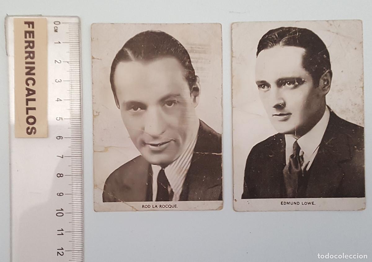 Colecionismo Cromos antigos: LOTE 2 CROMOS PASTAS PARA SOPA PEDRO TUSET, SILUETAS DEL CINE, 12 EDMUND LOWE Y 17 ROD DE LA ROCQUE