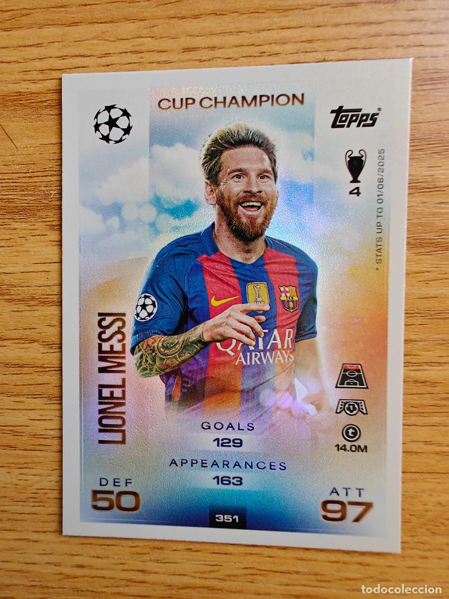 Coleccionismo Cromos antiguos: Messi 351 Match Attax 25 26 Cup Champion Barcelona 2025 2026
