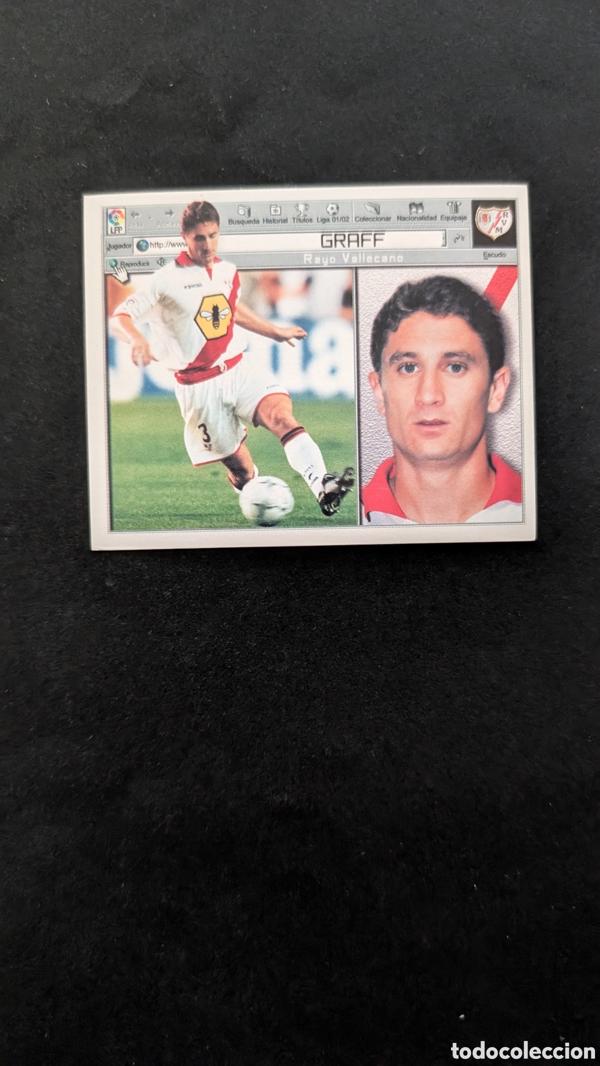 Coleccionismo Cromos antiguos: GRAFF RAYO VALLECANO COLOCA LIGA ESTE 2001/02 01 02 NUNCA PEGADO SIN PEGAR