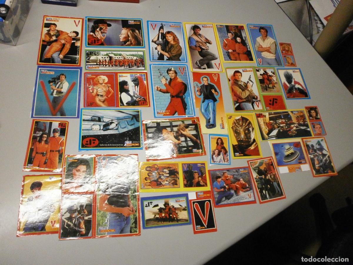 Coleccionismo Cromos antiguos: lote de pegatinas cromos tele indiscreta serie v los visitantes