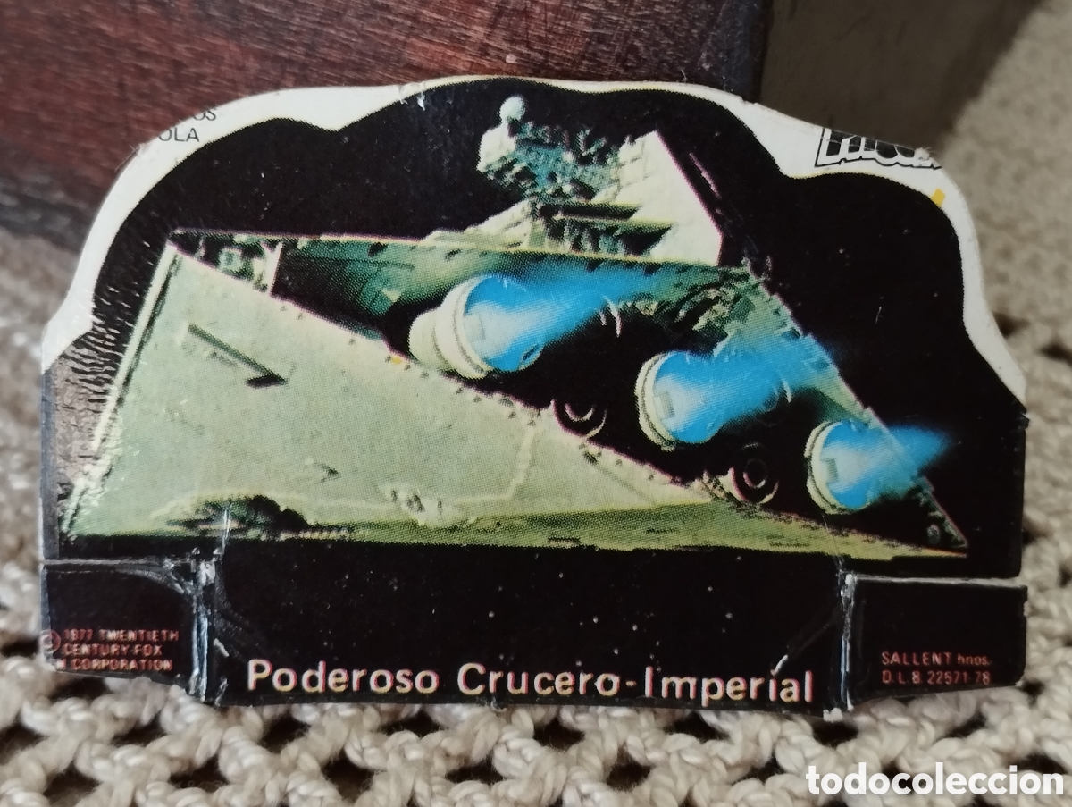 Coleccionismo Cromos antiguos: CROMO TROQUELADO PHOSKITOS STAR WARS LA GUERRA DE LAS GALAXIAS PODEROSO CRUCERO IMPERIAL
