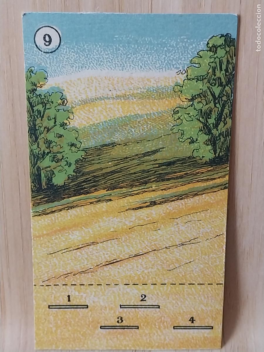 Coleccionismo Cromos antiguos: CROMO DIORAMA NUMERO 9 FONDO PAISAJE PARA 4 FIGURAS PAPEL 9.5X5.5CMS