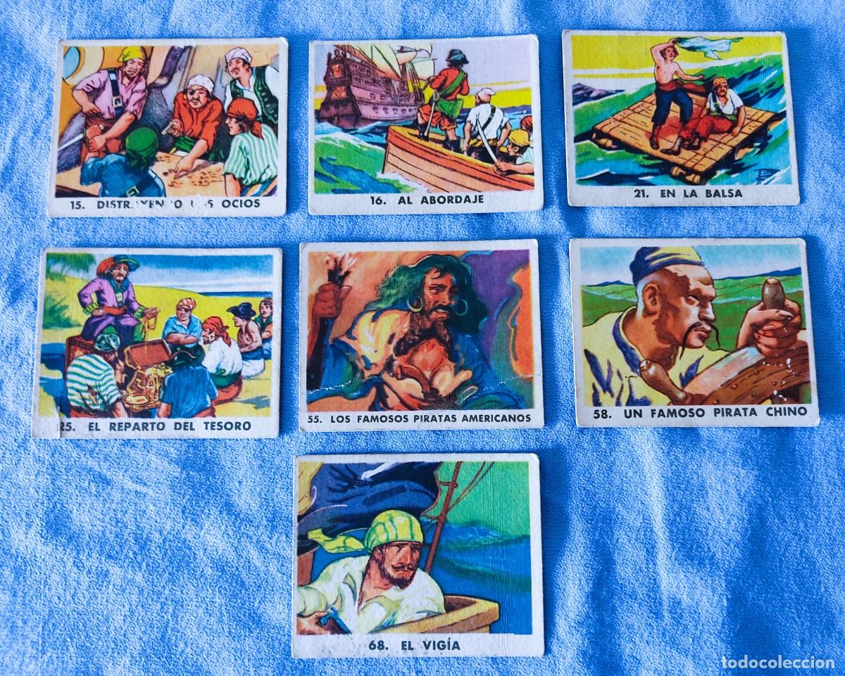 Coleccionismo Cromos antiguos: 7 CROMOS ANTIGUOS ORIGINALES SERIE PIRATAS DE GOMA DE MASCAR BOBLERO