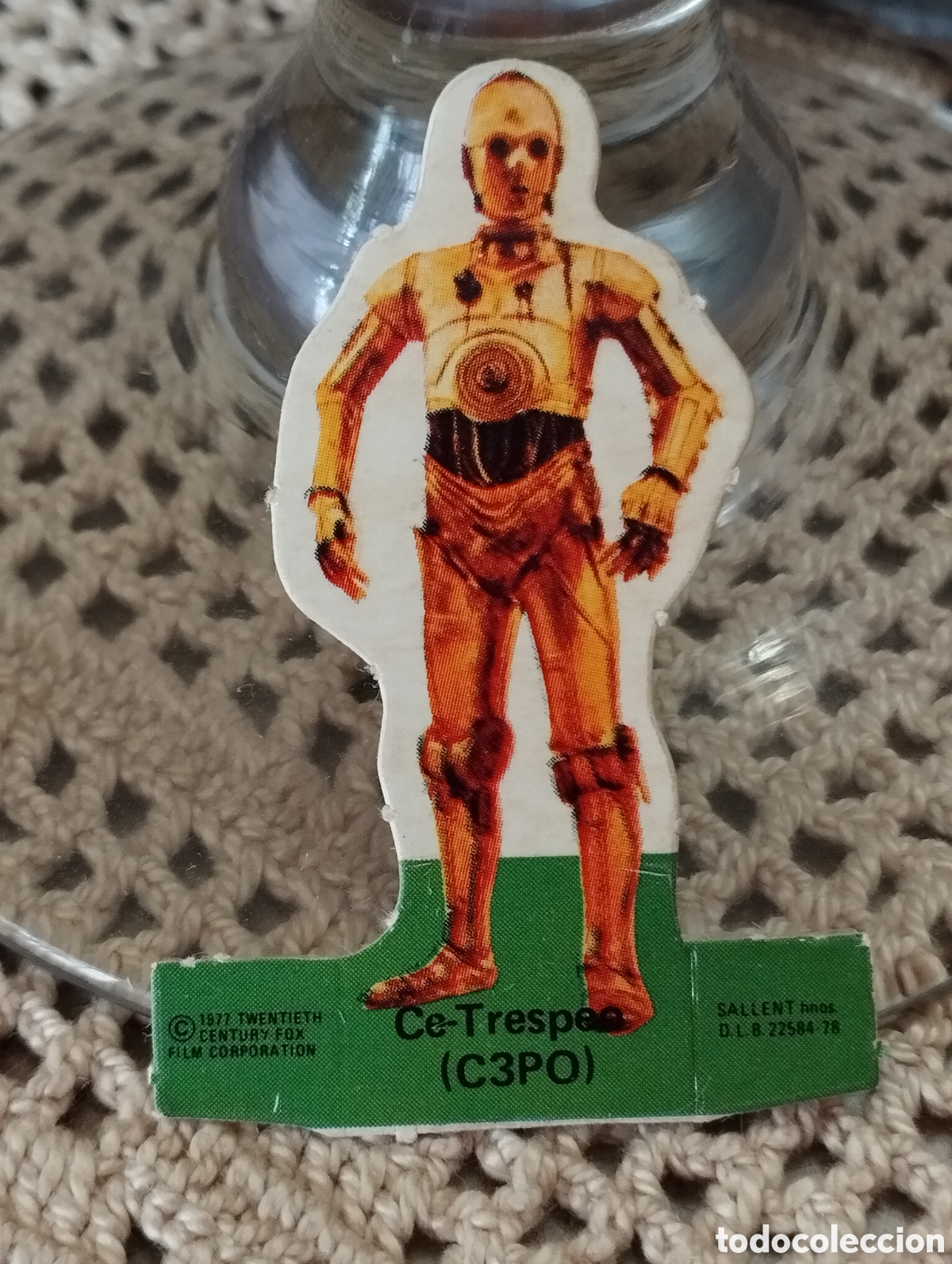 Collectable Antique Stickers: CROMO TROQUELADO PHOSKITOS START WARS LA GUERRA DE LAS GALAXIAS C-TRESPEO
