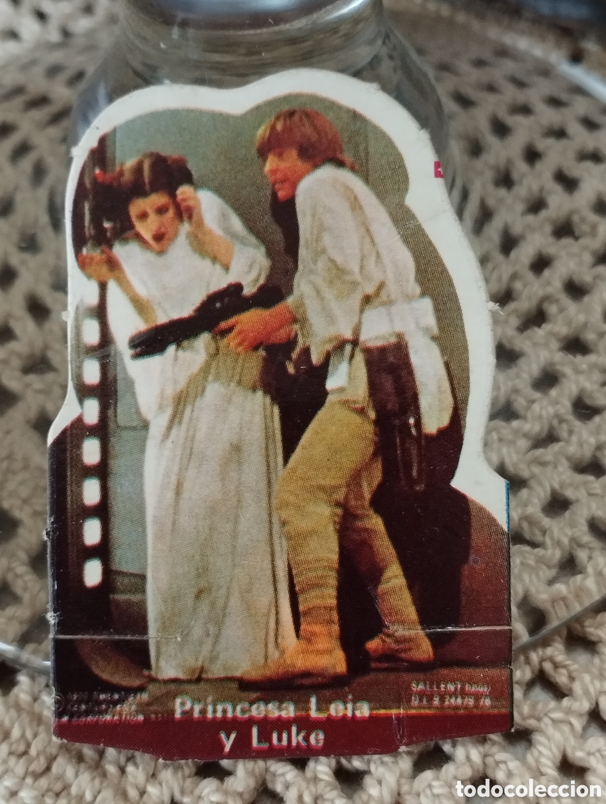 Coleccionismo Cromos antiguos: CROMO TROQUELADO PHOSKITOS START WARS LA GUERRA DE LAS GALAXIAS PRINCESA LEIA Y LUKE